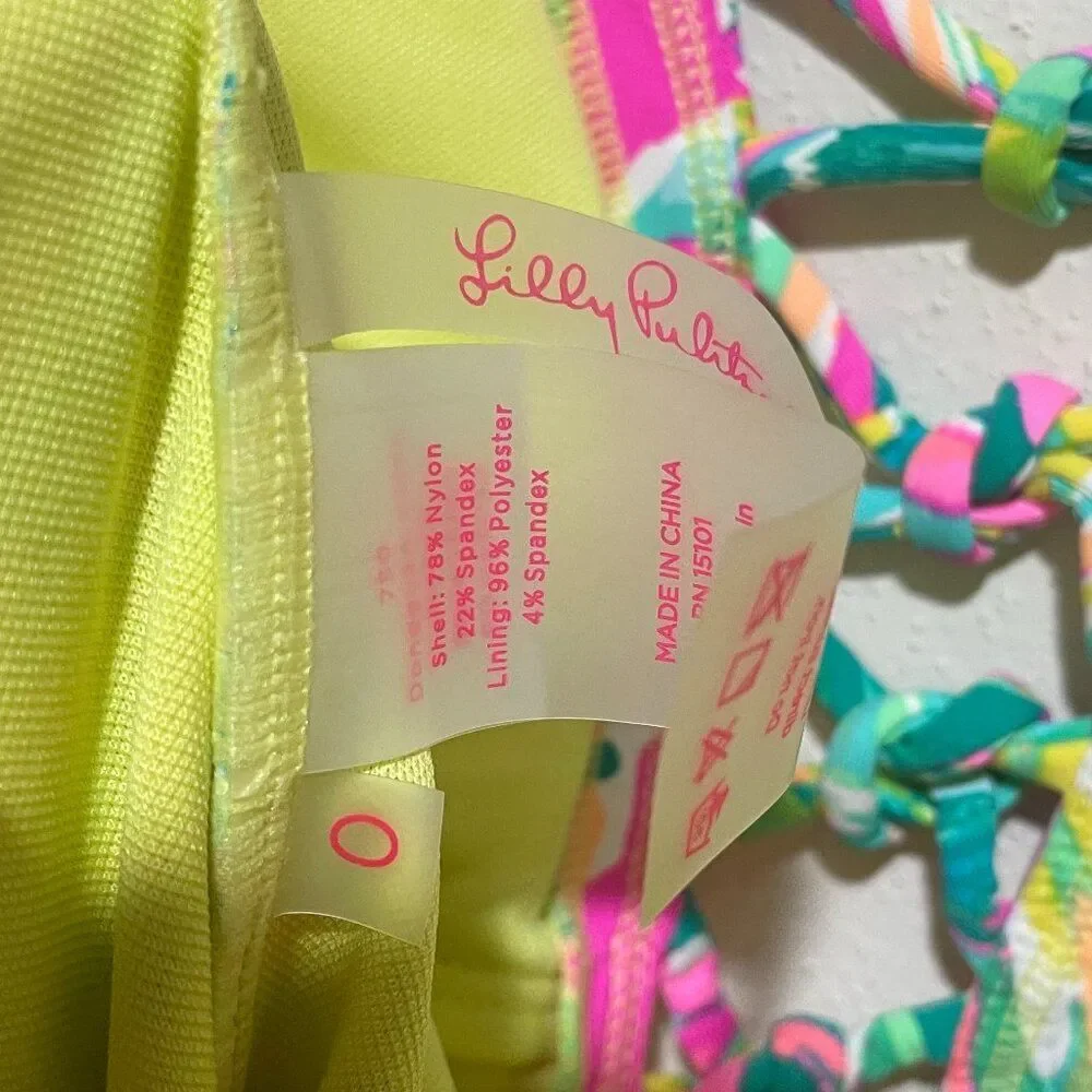 Lilly Pulitzer Size 0 Isle Lattice One Piece Swimsuit Swim Suit Shady Lady Palm - Picture 11 of 11